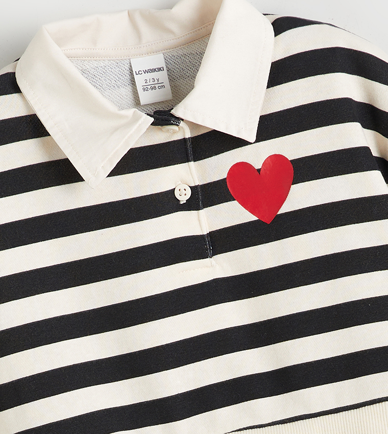 Striped Collar T-Shirt Dress