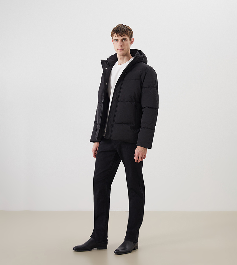 Hooded Long Sleeves Puffer Jacket