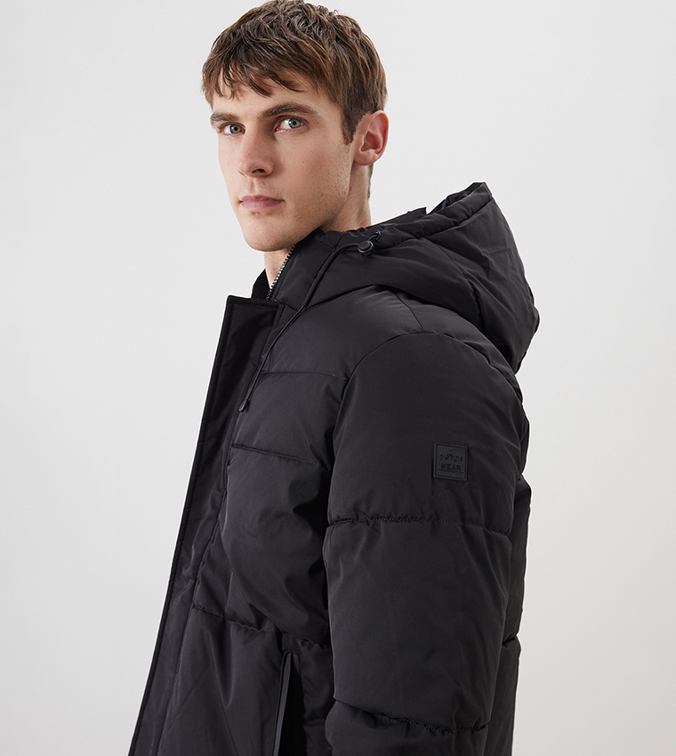 Hooded Long Sleeves Puffer Jacket