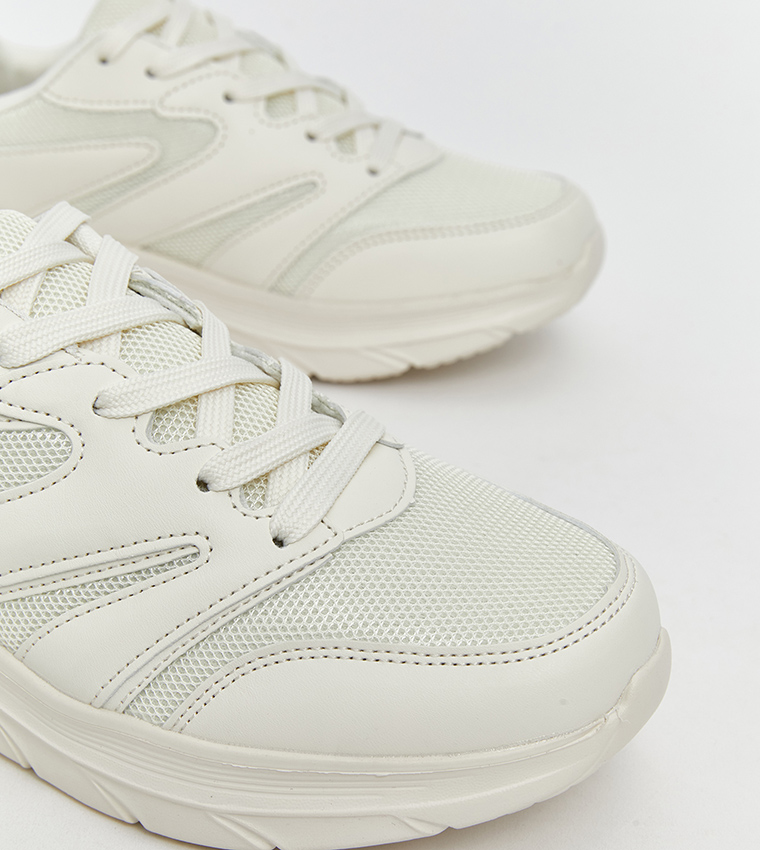 Solid Lace-Up Sneakers