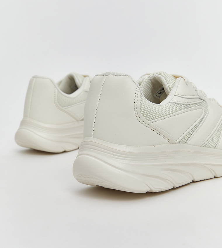 Solid Lace-Up Sneakers