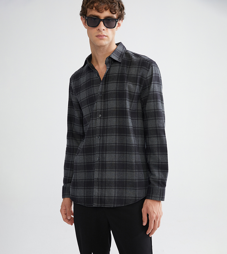 Plaid Regular Fit Long Sleeves Shirt