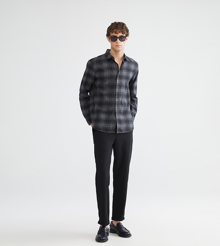 Plaid Regular Fit Long Sleeves Shirt