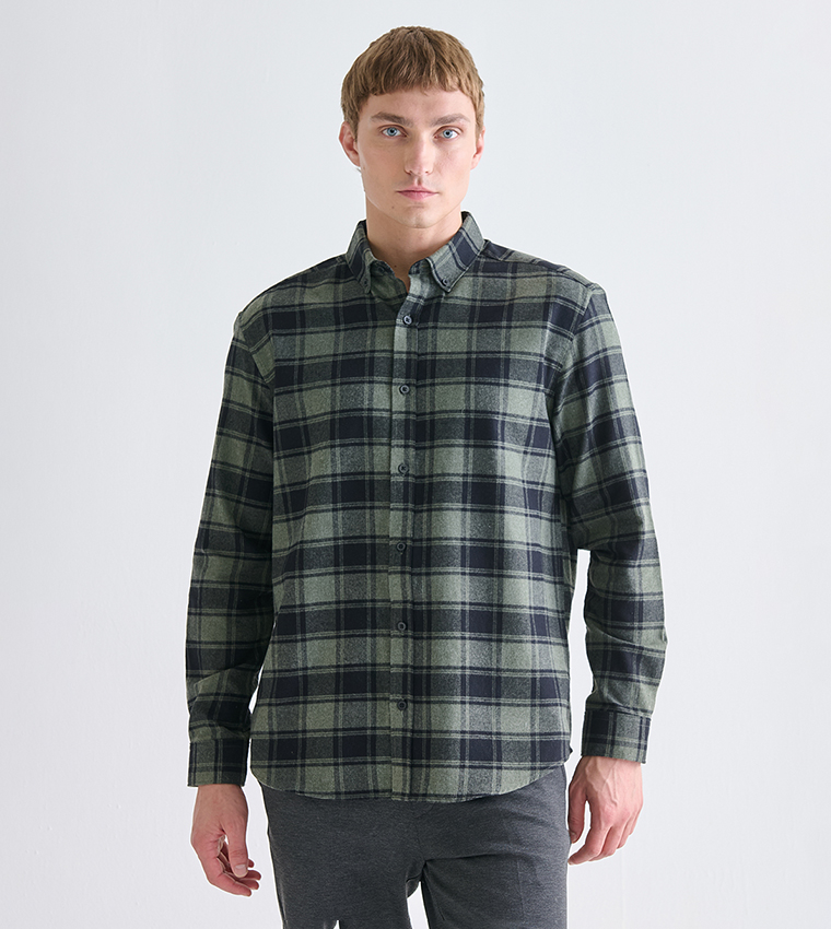 Plaid Regular Fit Long Sleeves Shirt