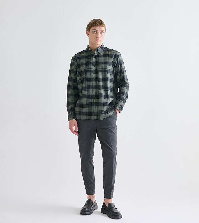 Plaid Regular Fit Long Sleeves Shirt