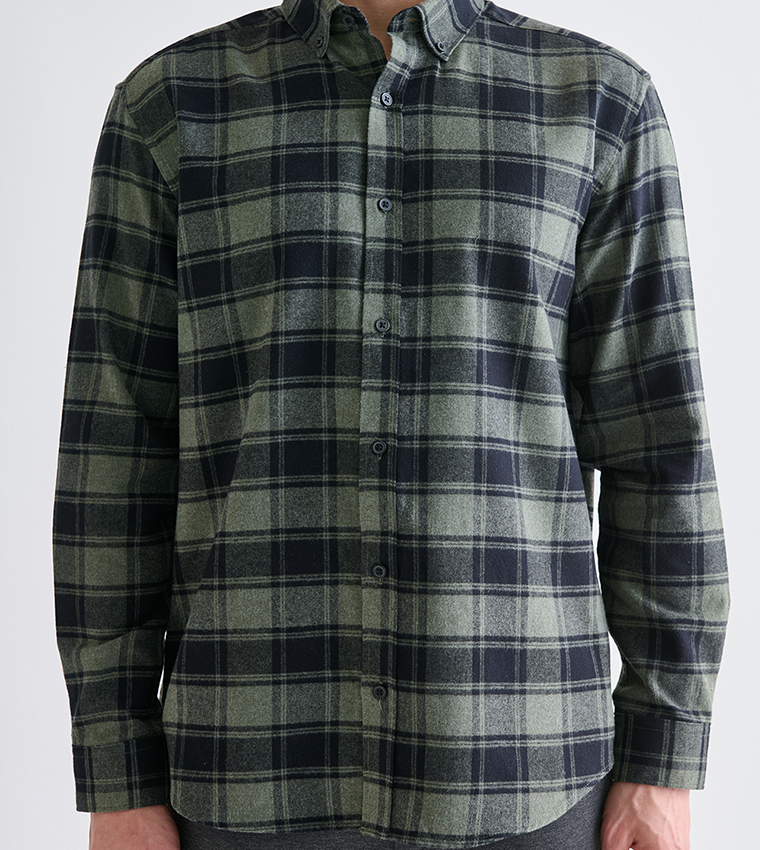 Plaid Regular Fit Long Sleeves Shirt