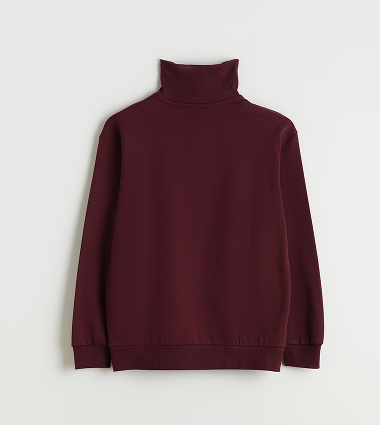 Half-Zipper High Neck Thick Sweatshirt