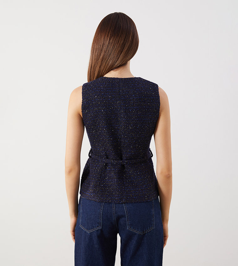 Textured Sleeveless Jacket