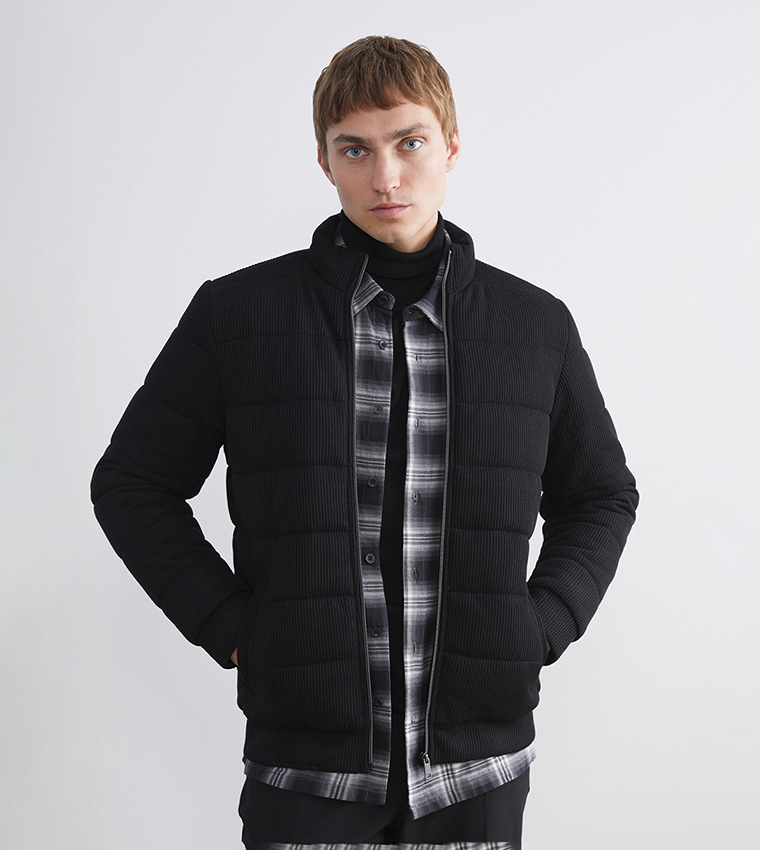Zip-Through Slim Fit Puffer Jacket