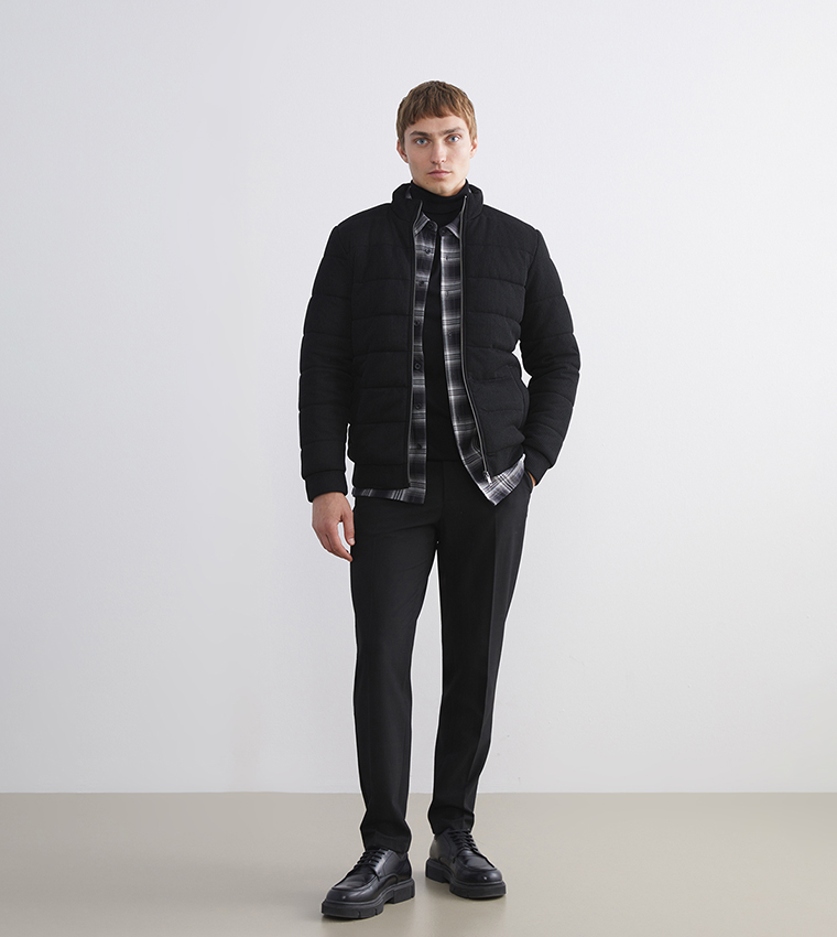 Zip-Through Slim Fit Puffer Jacket