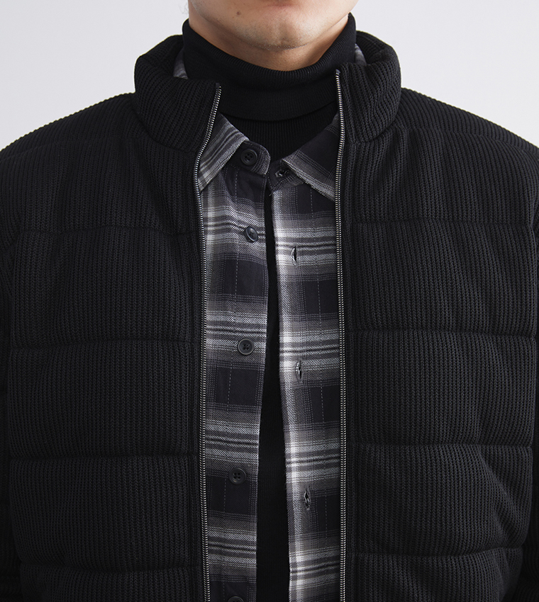 Zip-Through Slim Fit Puffer Jacket
