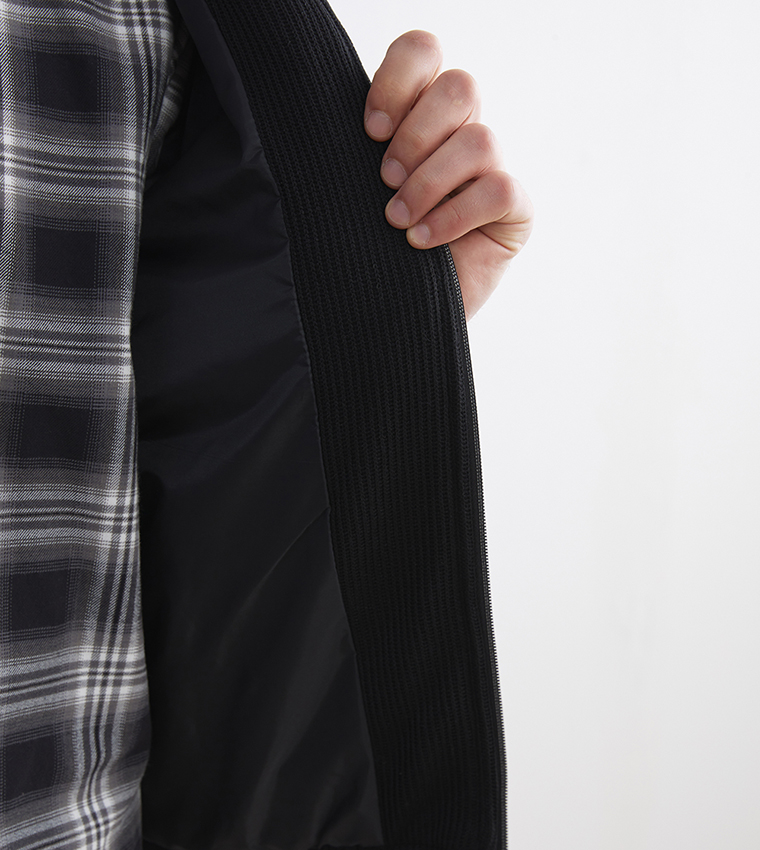 Zip-Through Slim Fit Puffer Jacket