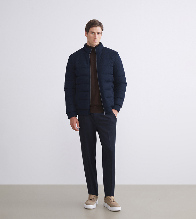 Zip-Through Slim Fit Puffer Jacket