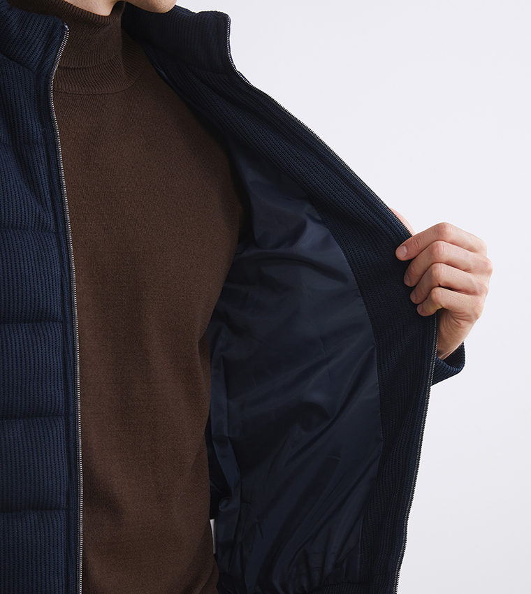 Zip-Through Slim Fit Puffer Jacket