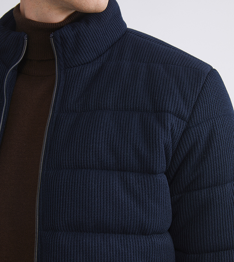 Zip-Through Slim Fit Puffer Jacket