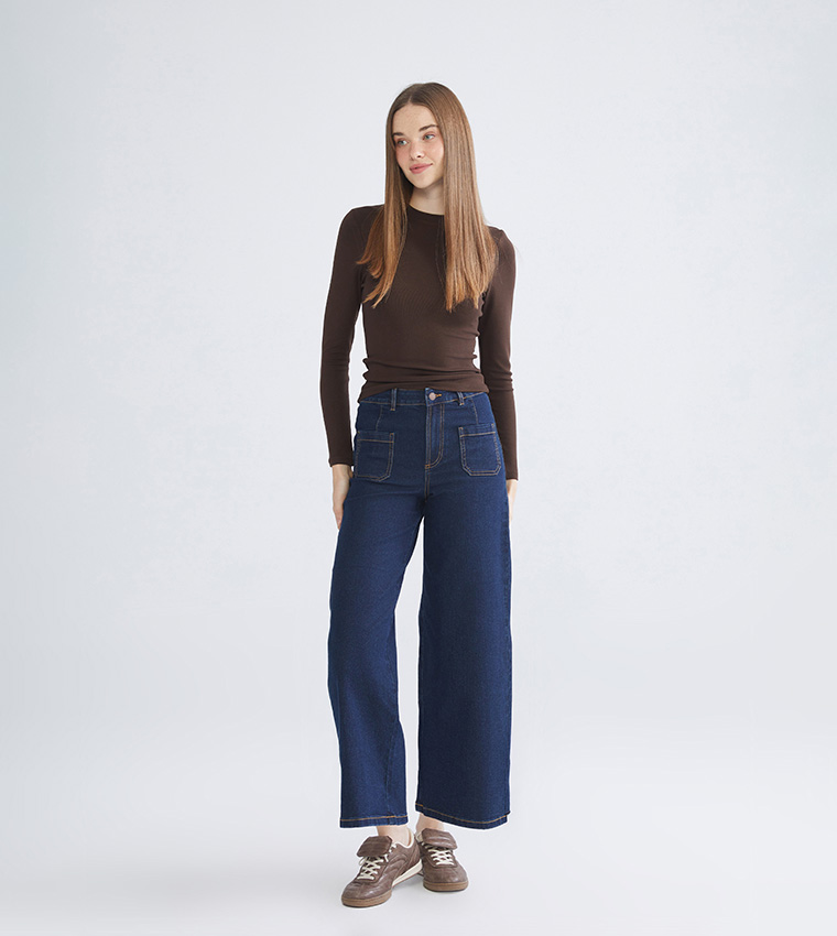 Washed High Waist Wide Leg Jeans