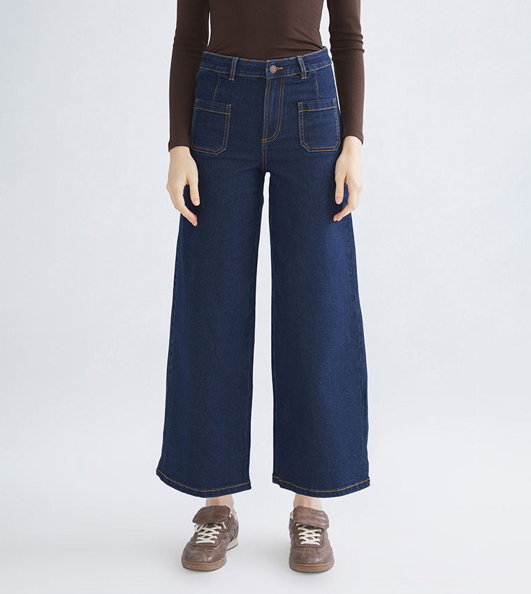 Washed High Waist Wide Leg Jeans