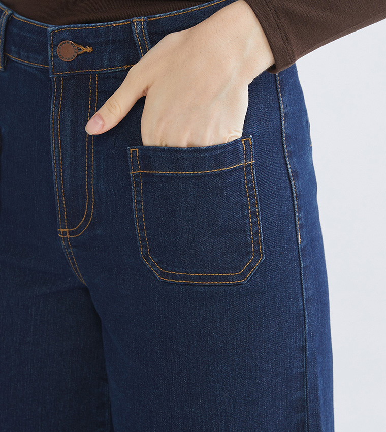 Washed High Waist Wide Leg Jeans