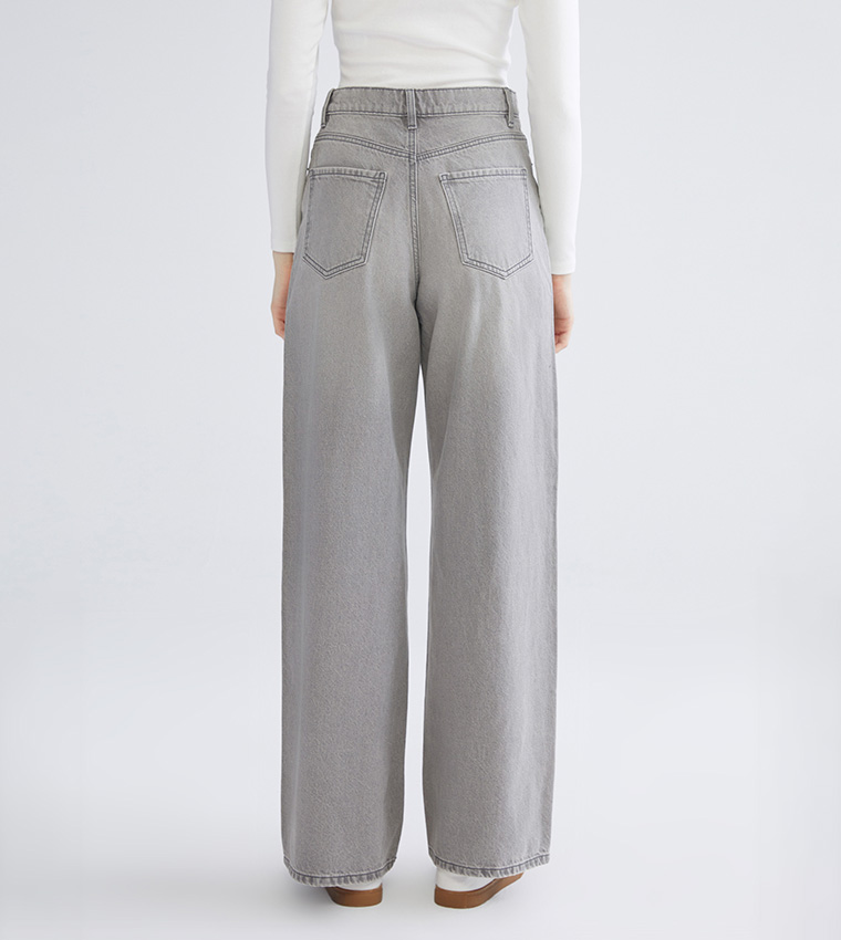 Washed High Waist Wide Leg Jeans