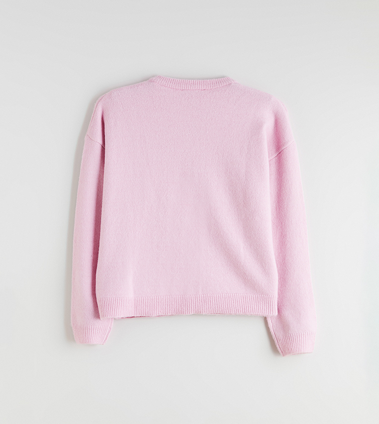 كارديجان نسائي كم طويل مزين باللؤلؤ