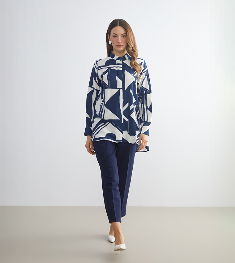 Patterned Long Sleeves Tunic