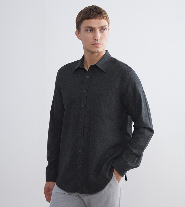 Long Sleeves Dobby Fabric Shirt