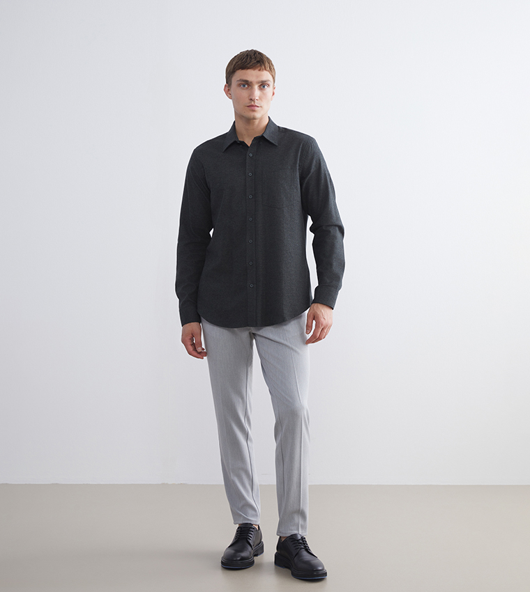 Long Sleeves Dobby Fabric Shirt