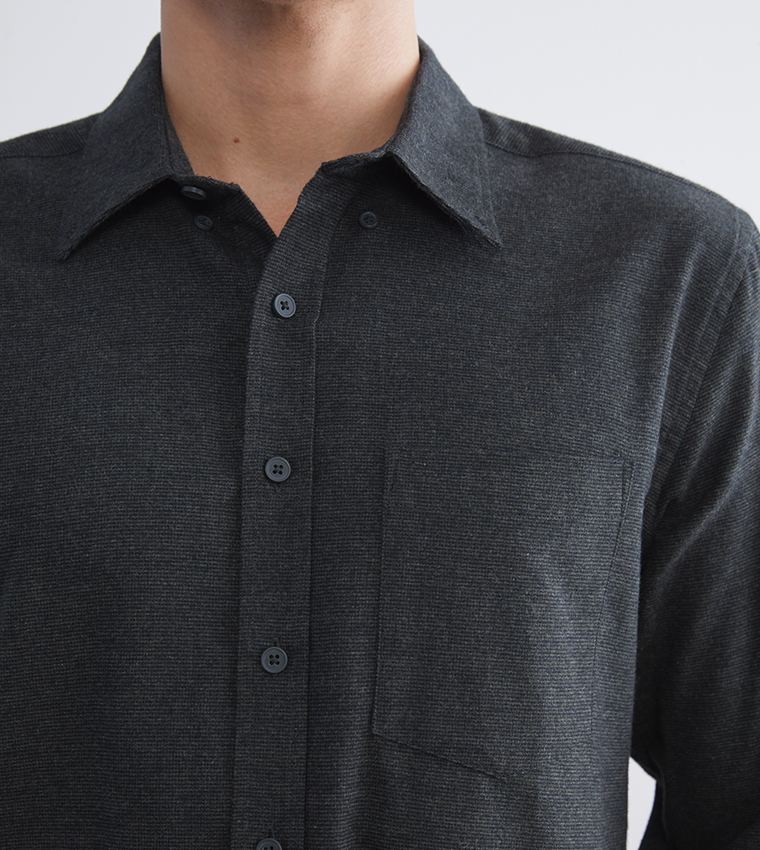 Long Sleeves Dobby Fabric Shirt