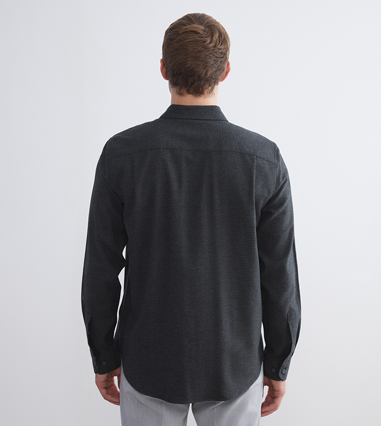 Long Sleeves Dobby Fabric Shirt