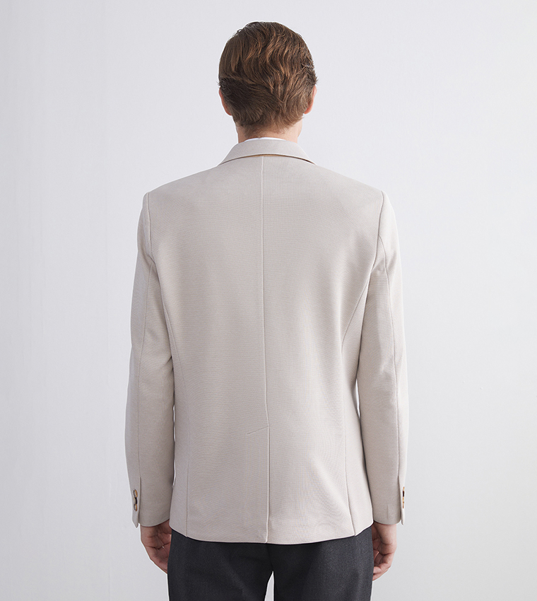 Solid Long Sleeves Slim Fit Blazer