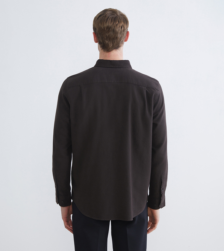 SOUTHBLUE Solid Long Sleeves Lumberjack Shirt