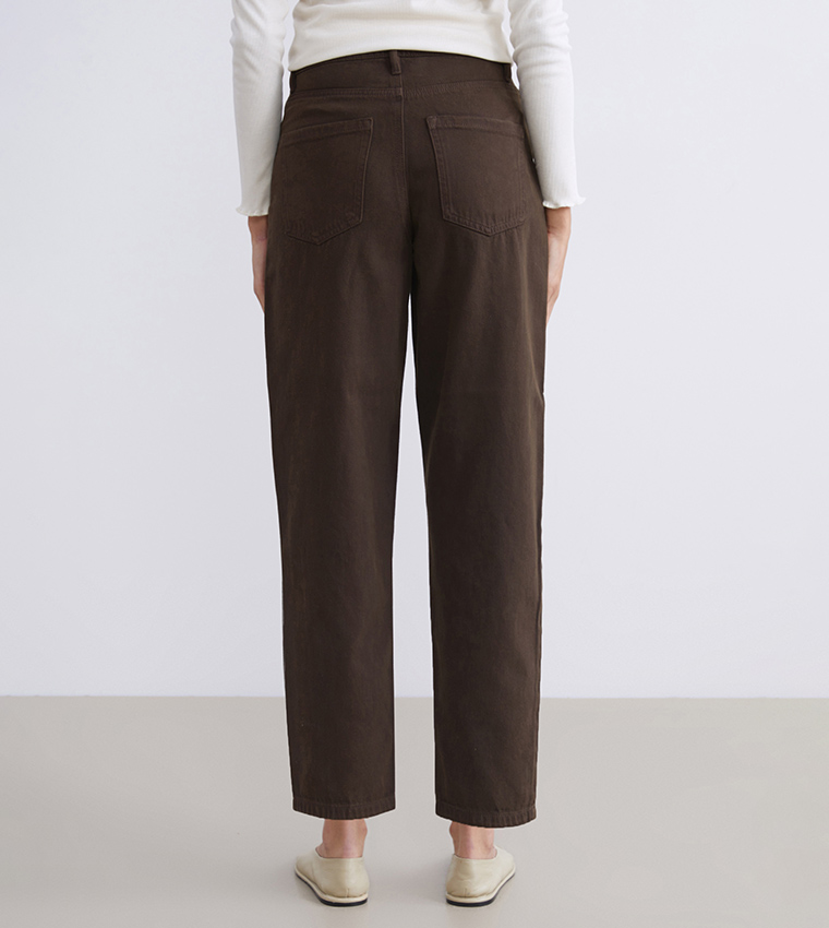 Washed High Waist Barrel Fit Jeans