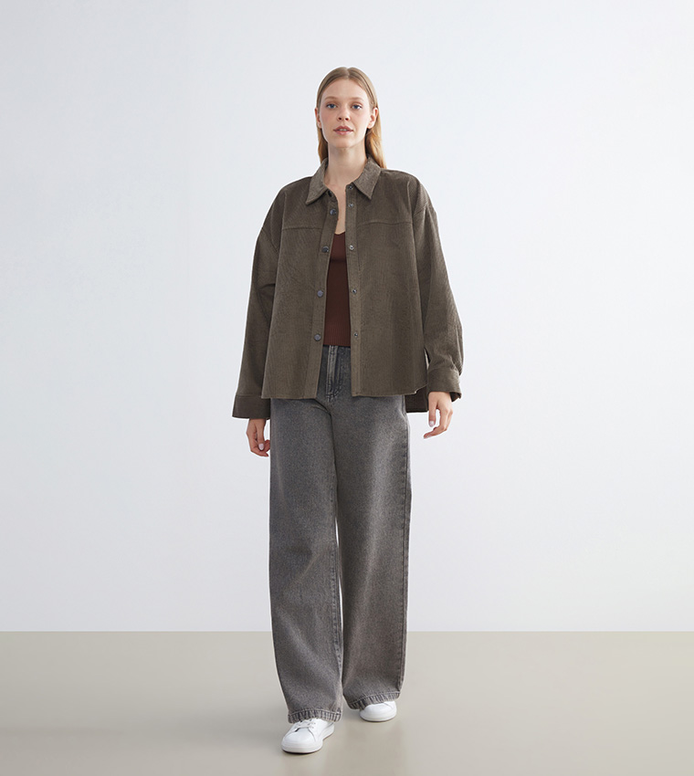 Washed High Waist Relaxed Fit Jeans