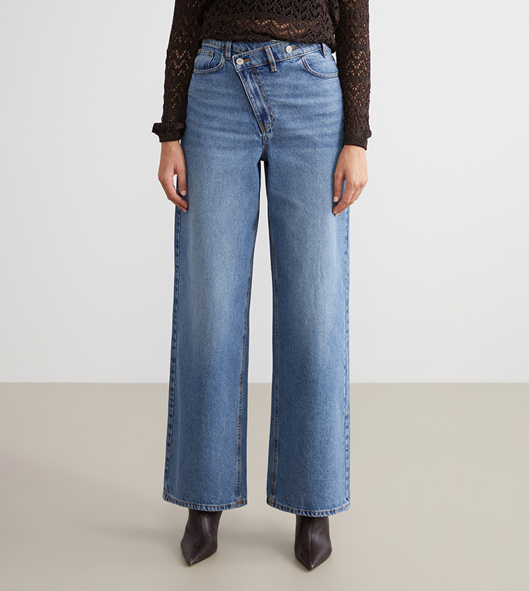 Washed High Waist Wide Leg Jeans