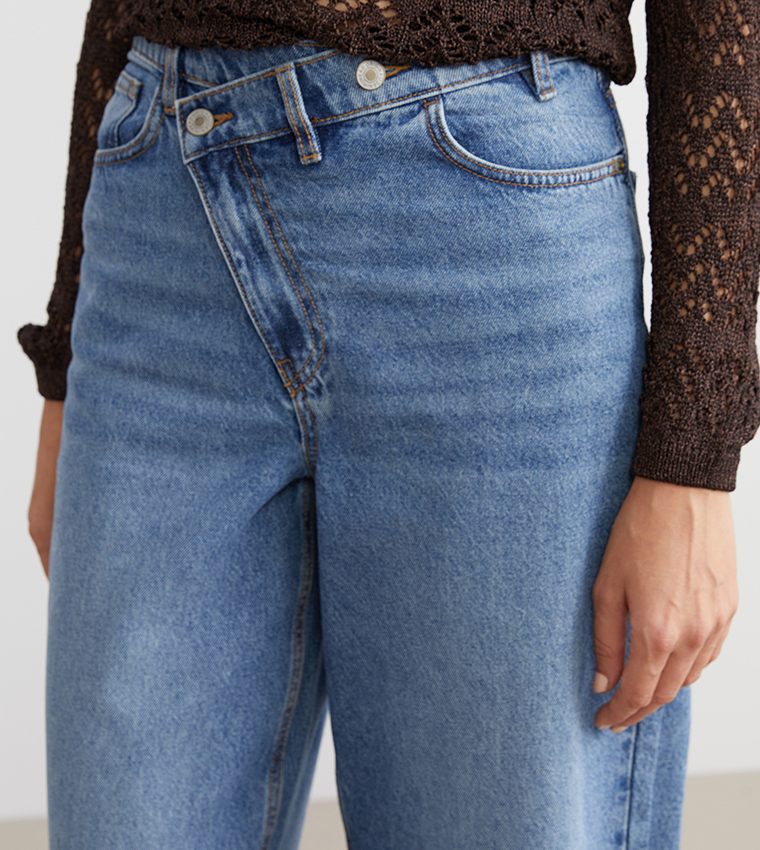 Washed High Waist Wide Leg Jeans