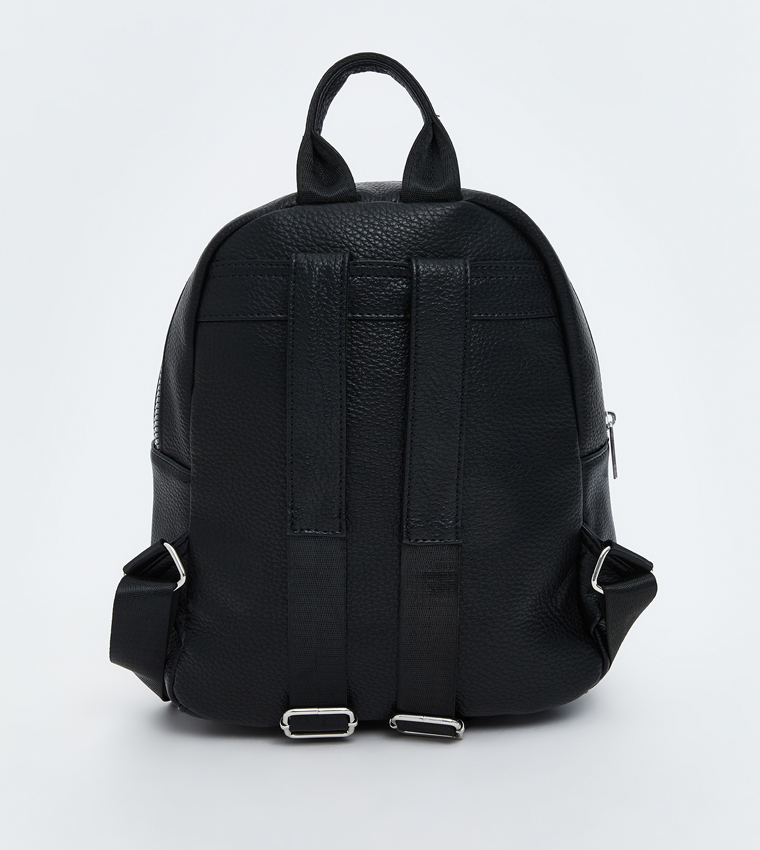 Textured Zippered Backpack