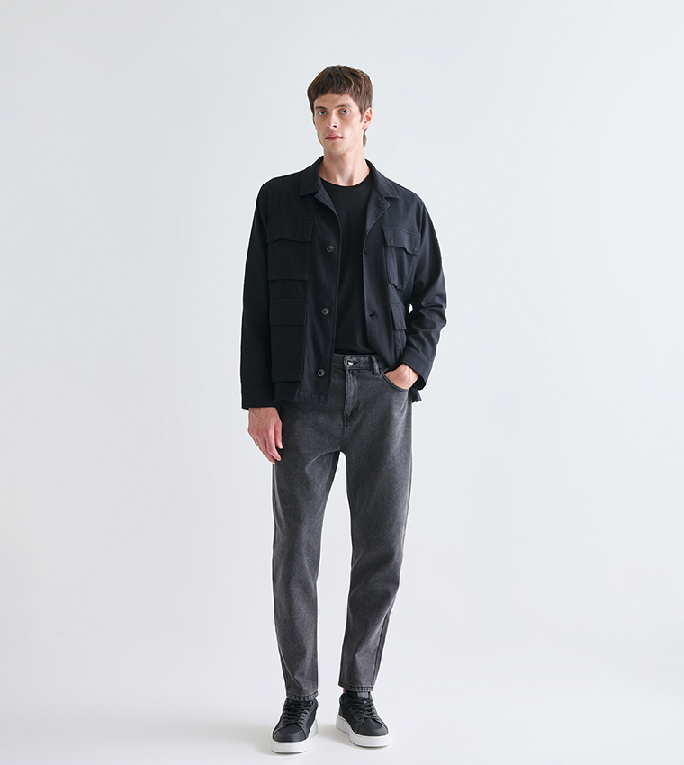 Faded Mid-Rise Straight Fit Jeans