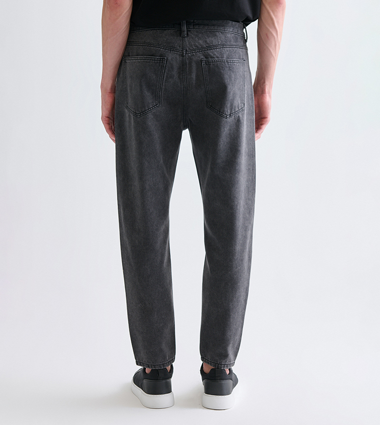 Faded Mid-Rise Straight Fit Jeans