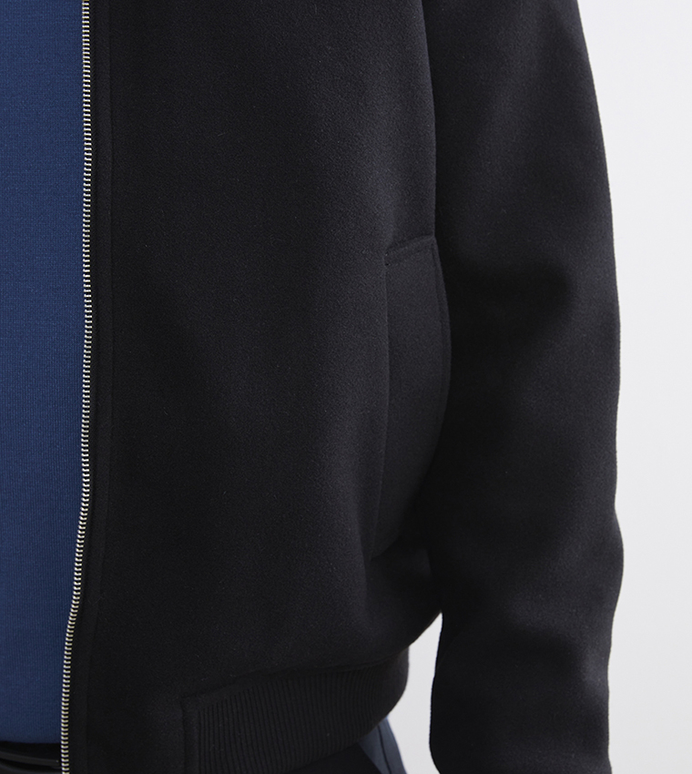 VISION Solid Zip-Through Standard Fit Overcoat