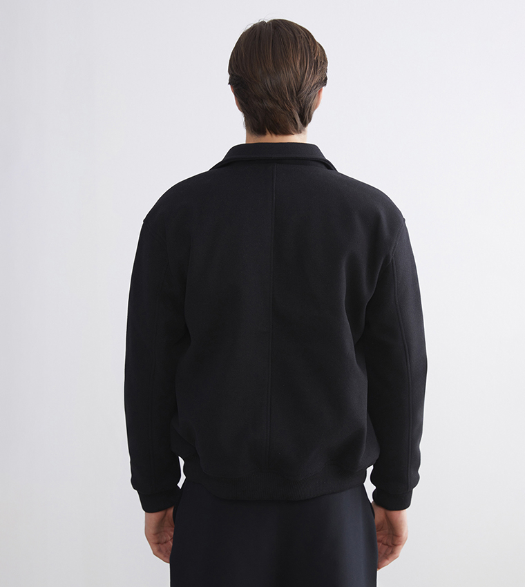 VISION Solid Zip-Through Standard Fit Overcoat