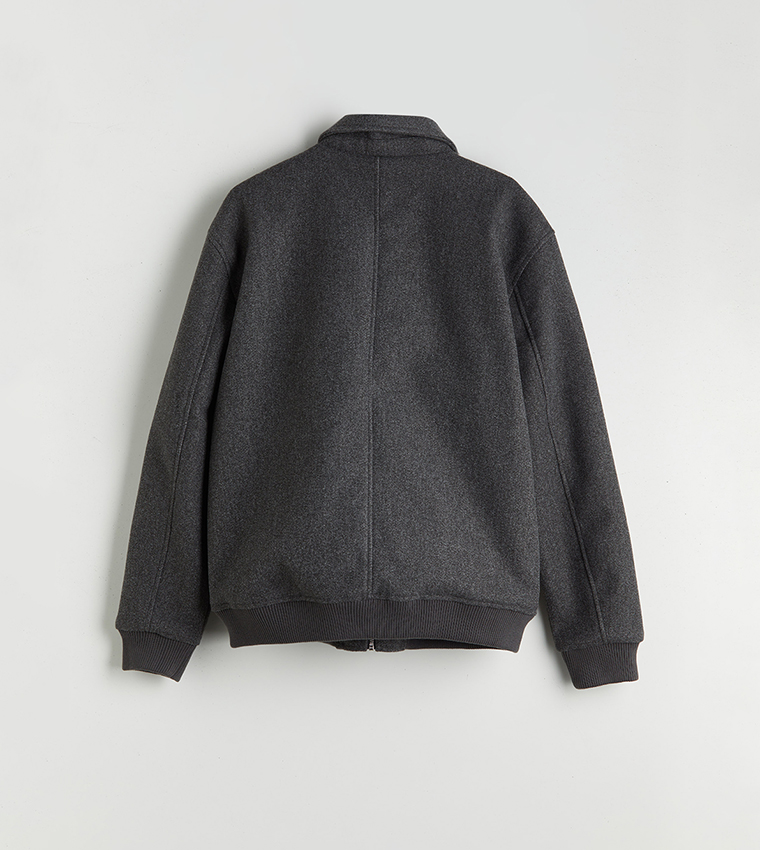 VISION Solid Zip-Through Standard Fit Overcoat