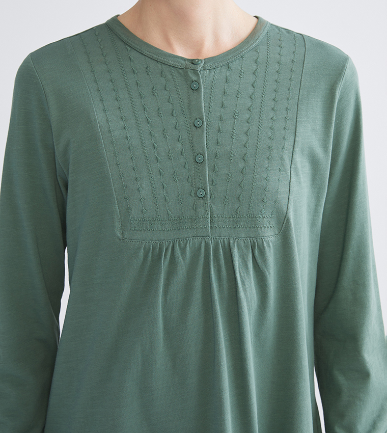 Embroidered Long Sleeves Top