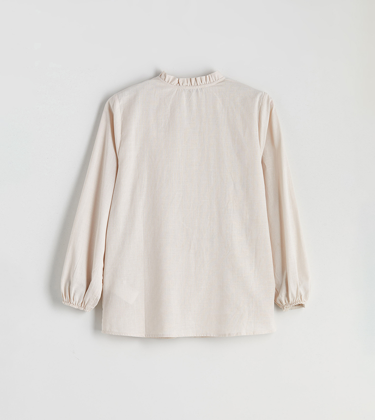 قميص مطرز كم طويل 