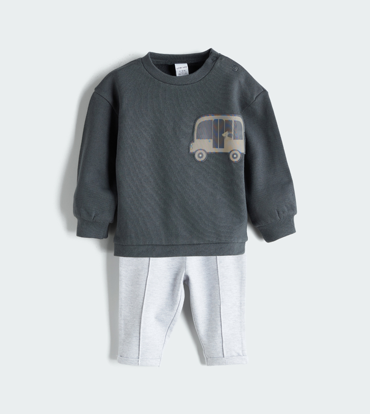 Printed Crew Neck Clothing Set