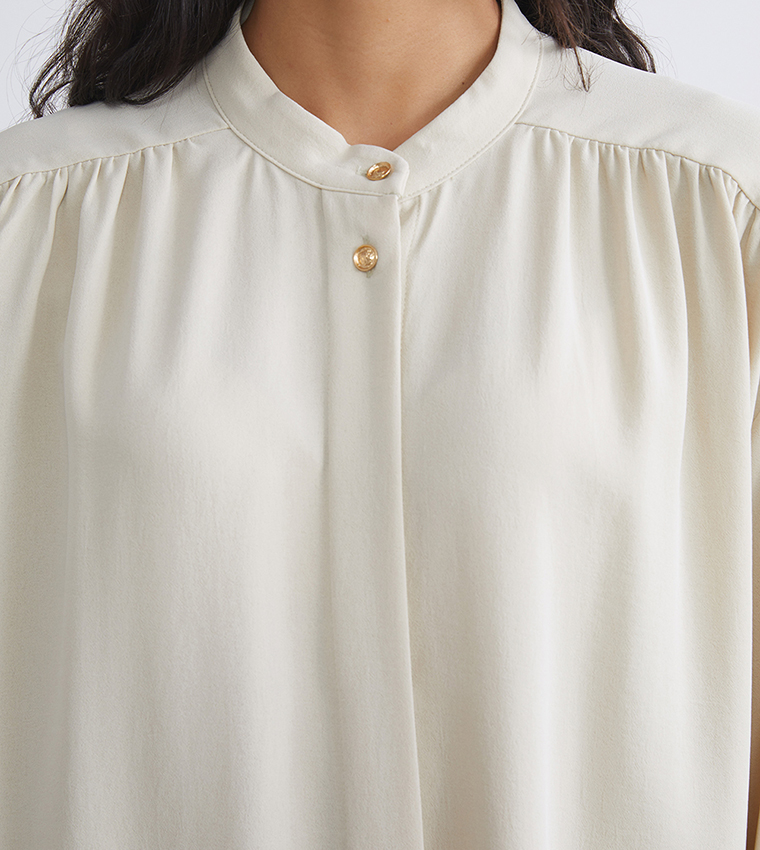 Solid Long Sleeves Tunic Shirt