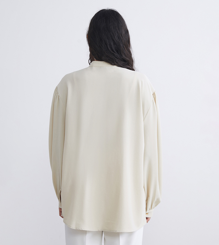 Solid Long Sleeves Tunic Shirt
