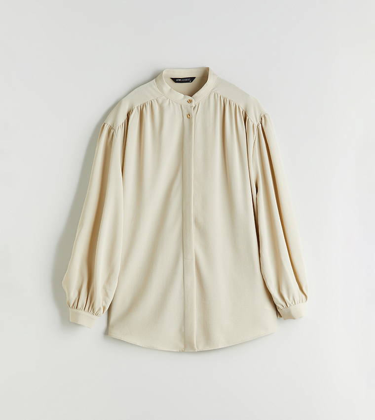 Solid Long Sleeves Tunic Shirt