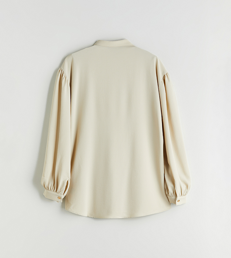 Solid Long Sleeves Tunic Shirt