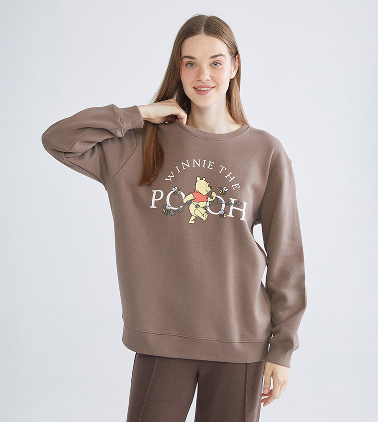 Winnie the Pooh Printed Crew Neck Jersey Sweatshirt