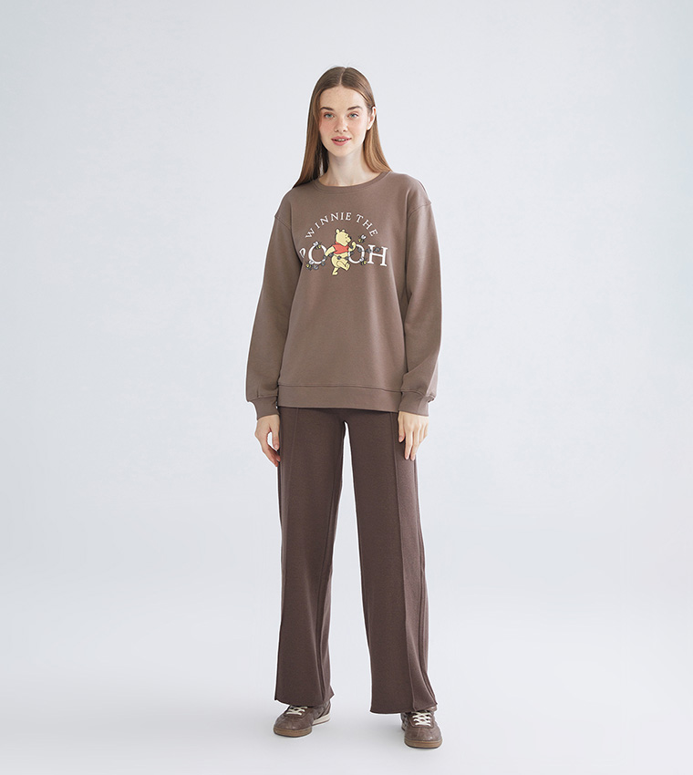 Winnie the Pooh Printed Crew Neck Jersey Sweatshirt